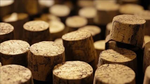 Wine corks are round and made of natural cork. They are used to seal wine bottles.