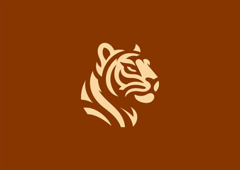 Tiger head logo for power, courage, or wildlife-themed branding.