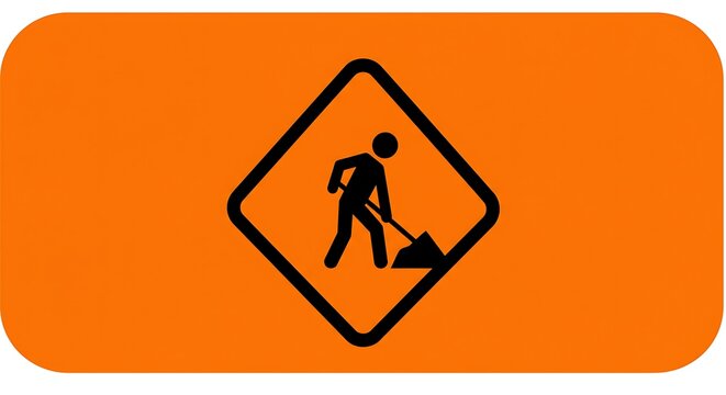 Work in progress sign orange