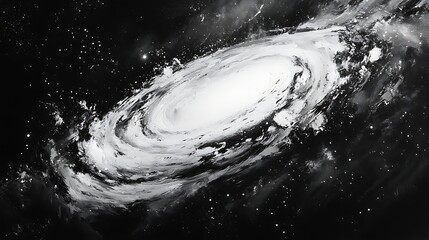 Abstract galaxy formation spiraling across dark space