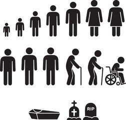 Man Aging Age Human Life Young Growing Old Process Stage 