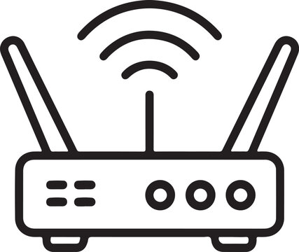 modem with wifi signal flat vector icon for apps and websites