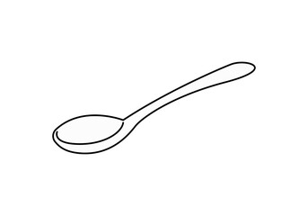 Icono negro de cuchara en fondo blanco