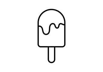 Icono negro de helado de palo