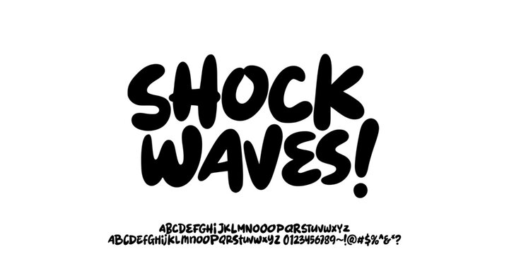 Groovy Font. Graffiti Font. Elegant Display Font. Playful font. Creative Hand Drawn Alphabet, Number and Symbol. Street Art Fashion Designs Typography modern concept vector illustration