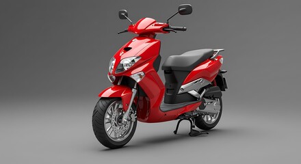 Red motor scooter vehicle transportation