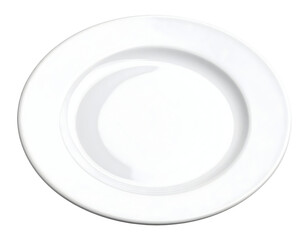 Clean white plate isolated on black