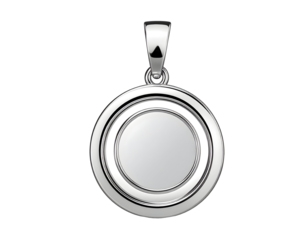 Silver pendant on a black background
