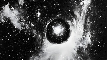 Abstract space sphere with dynamic light and shadow for creative projects