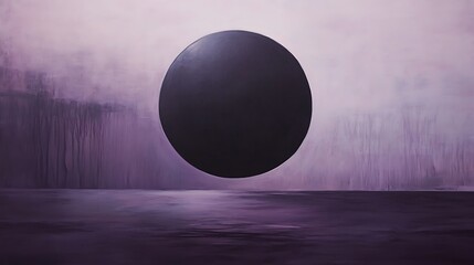 Abstract sphere floating on purple background