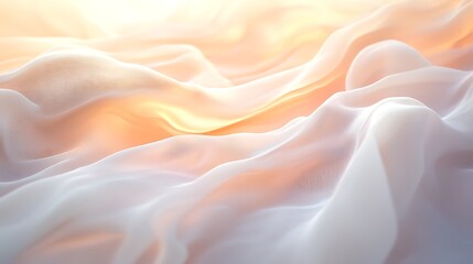 Fototapeta premium Soft white fabric texture with warm sunlight