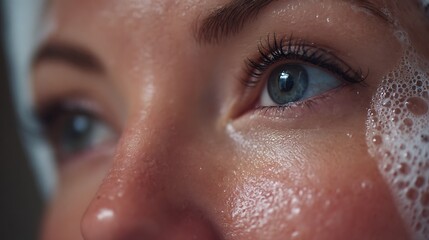 Person's Face with Soap
