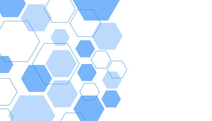 Abstract blue hexagon shape for frame illustration design