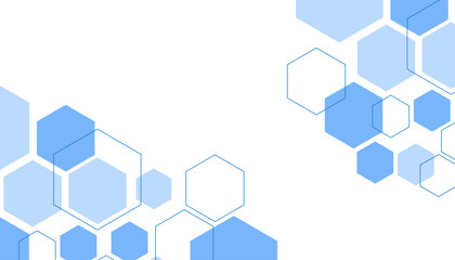 Abstract blue hexagon shape for frame illustration design