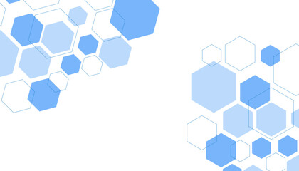Abstract blue hexagon shape for frame illustration design
