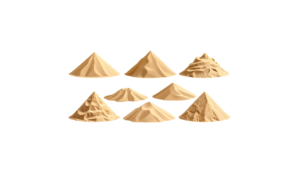 Spread sand, separated on white background.