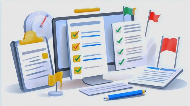 task management platform vector illustration isolated on white