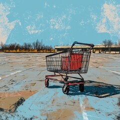 Someone leaving a shopping cart in a parking lot instead of returning it