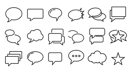 Fototapeta premium Set of various message speech bubble icons. Communication, chatting, discussion, thought