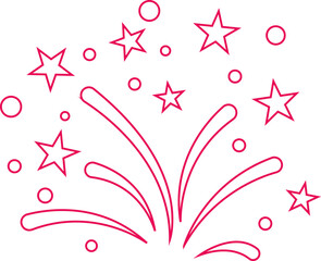 Firework Icon.Firecracker for Anniversary, New year, Celebrate, Festival. Contains icons of firecracker, sparkler, salute, petard, firework box and more.Flat design on black background.