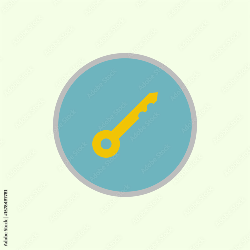 Fototapete Key icon. icon related to design elements. suitable for web site, app, user interfaces,element, printable etc. flat icon style. simple vector design editable