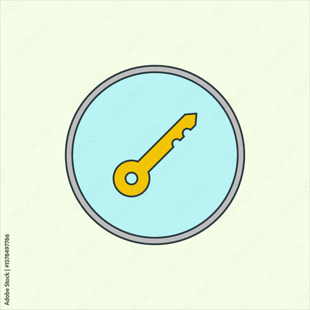 Fototapete Key icon. icon related to design elements. suitable for web site, app, user interfaces,element, printable etc. flat icon style. simple vector design editable