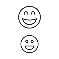 Fototapeta premium Happy smiling faces with closed and open eyes emoji smile