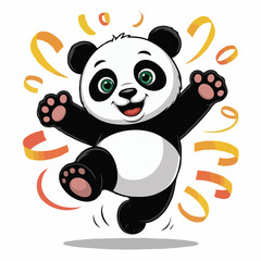 Fototapeta premium panda design illustration posing happy