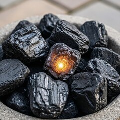 a potential fire embedded inside a coal