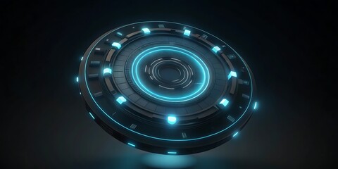 Obraz premium A futuristic scifi engine with glowing blue lights and intricate circuits.