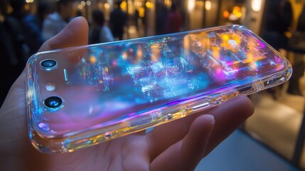 Transparent smartphone featuring holographic displays