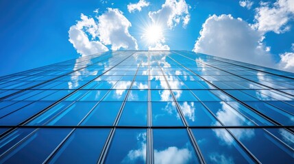Transparent solar panels on skyscraper windows