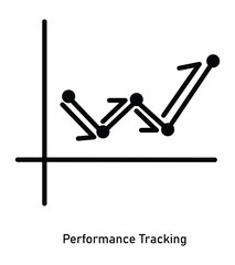 Line graph icon with upward trend arrow for performance tracking