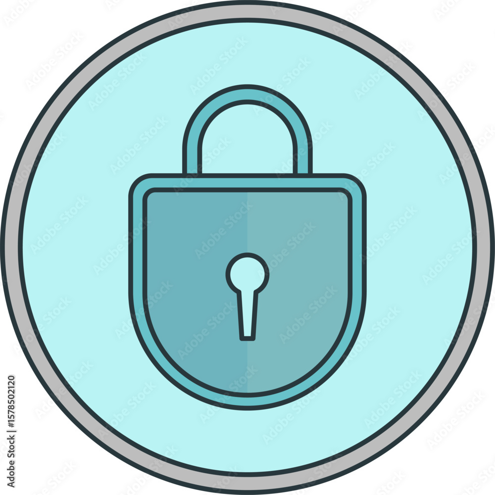Fototapete Lock icon. icon related to design elements. suitable for web site, app, user interfaces,element, printable etc. flat icon style. simple vector design editable