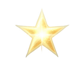 Obraz premium A shimmering gold star with a radiant glow isolated on transparent background