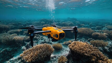 Underwater drones monitoring coral reef health