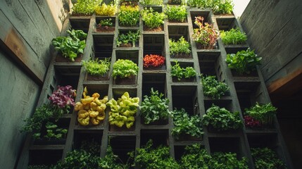 Urban farming is the main food source--describe a vertical farm block.