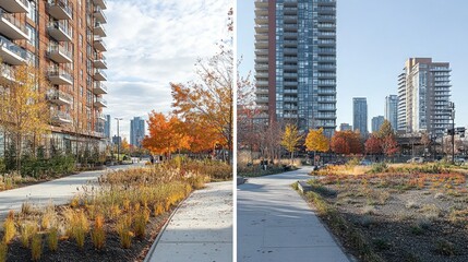 Urban renewal project before and after