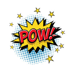 pop art comic book. Retro Comic Style Sound Effect – POW! Vector Illustration