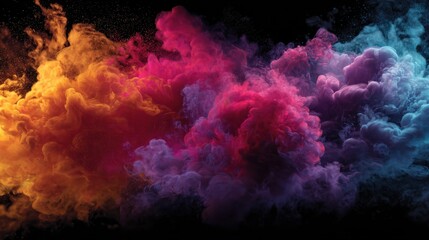 vibrant colorful smoke on black background wallpaper