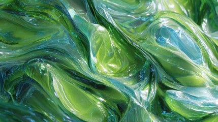 Background of amorphic natural Abstract glass, light green colors. Neural network ai generated art
