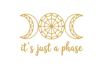 its just a phase, A golden triple moon symbol SVG Design