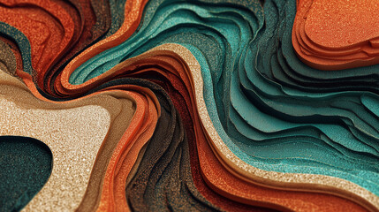 Techno-organic swirl with layered textures