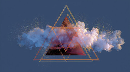 Geometric explosion of layered transparent triangles