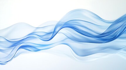 Abstract blue flowing ribbons