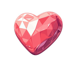 Fototapeta premium A dazzling red heart gem, symbolizing love and affection isolated on transparent background