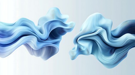 Abstract blue flowing shapes