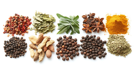 Fototapeta premium set of pine cones and nuts on white background