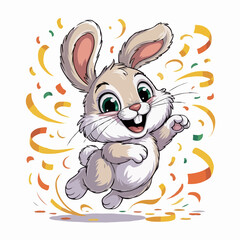 Obraz premium rabbit design illustration posing happy