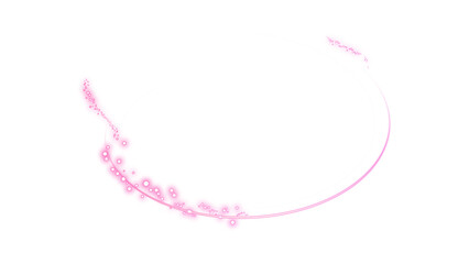 Pink Energy Ring Effect with Glow and Particles on Transparent Background
